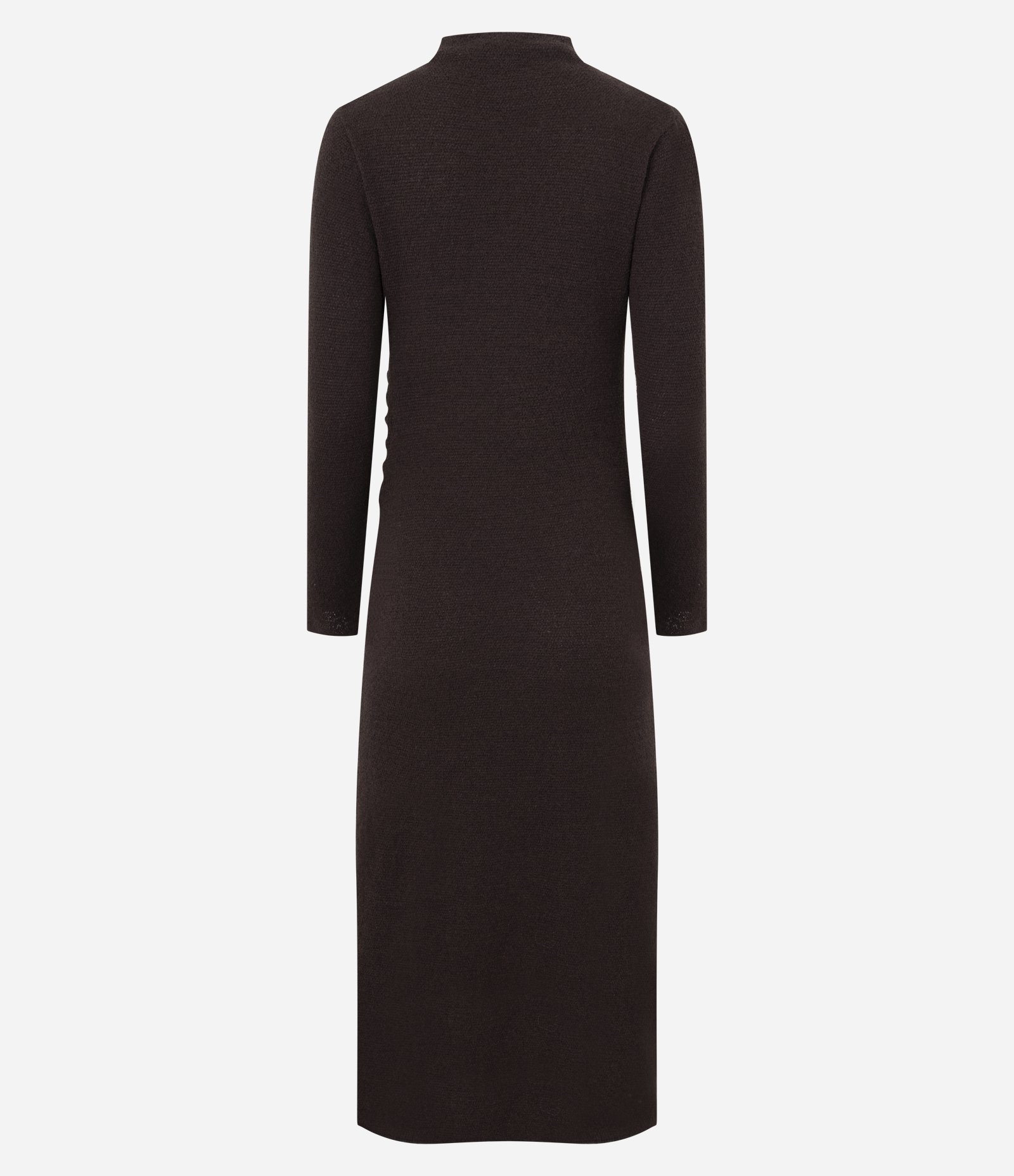 Vestido Midi em Tricô com Puxadinho Lateral Marrom 8