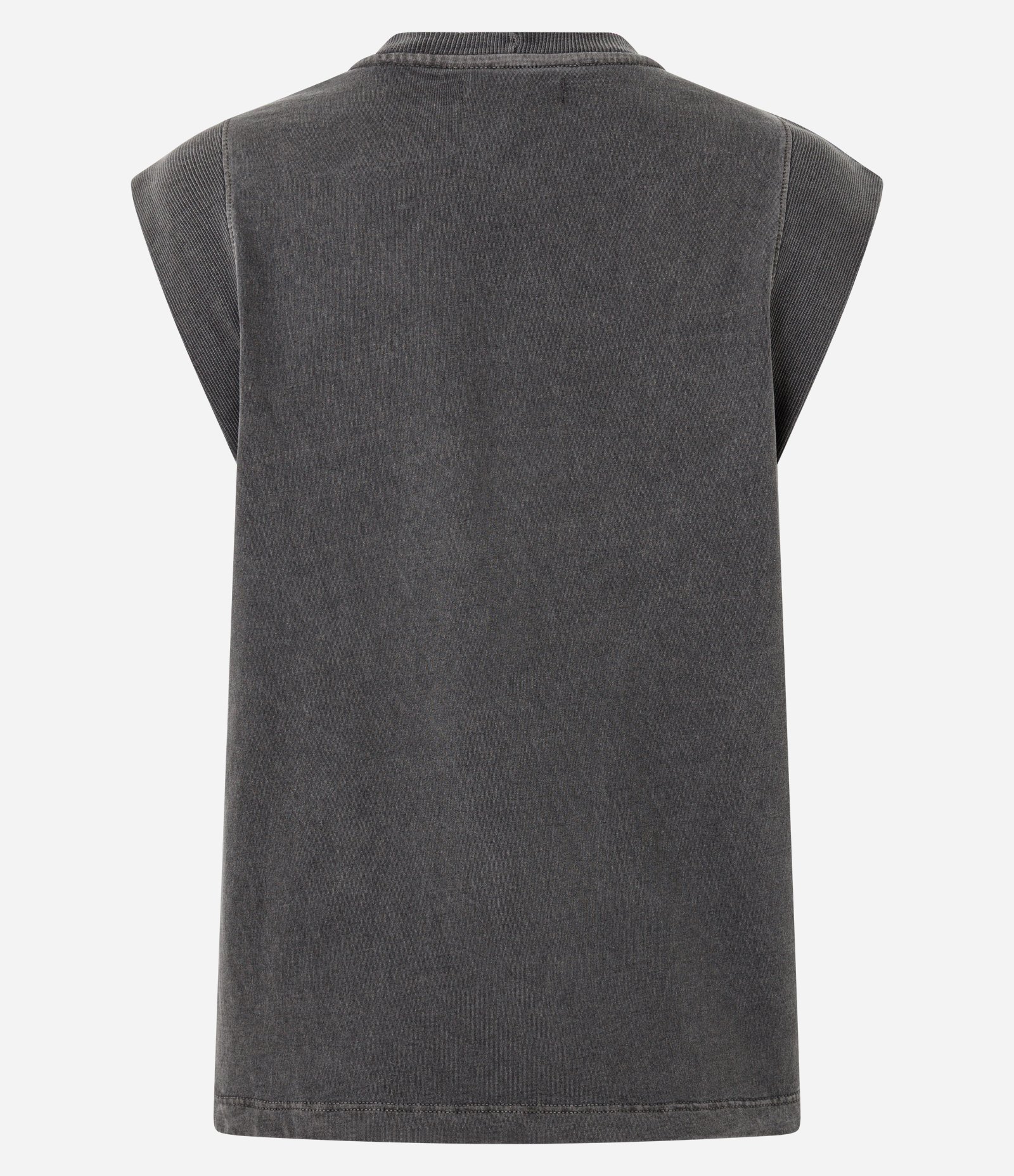 Blusa Muscle Com Manga Curta Estruturada Cinza 3