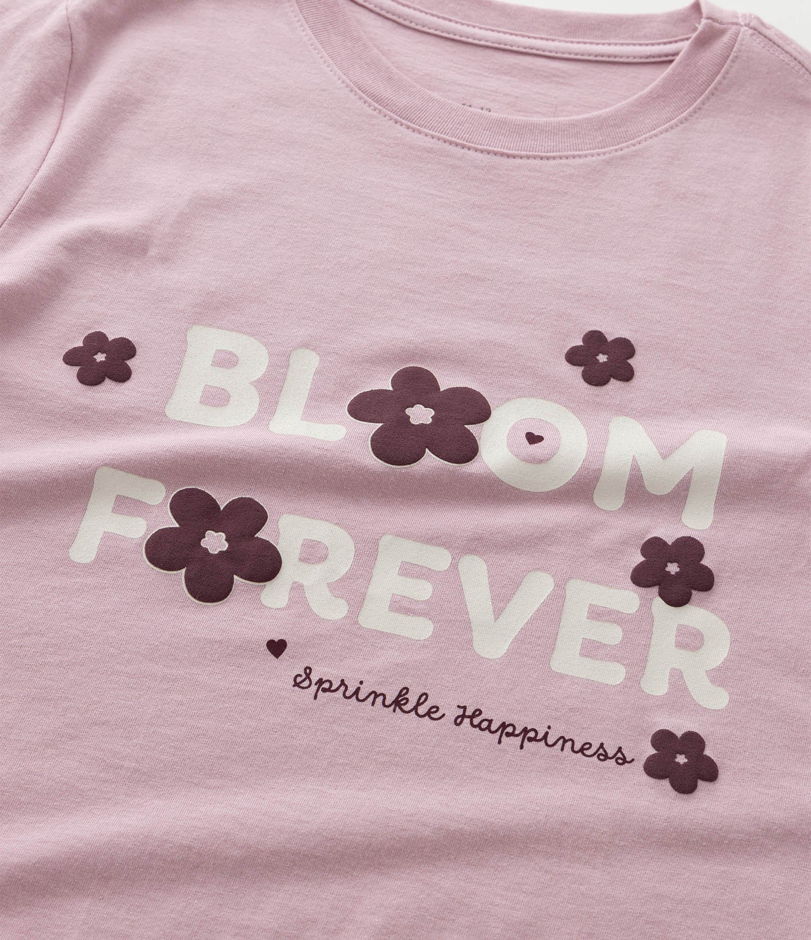 Camiseta Infantil com Lettering Bloom Forever – Tam 7 a 16 Anos Rosa Claro 4