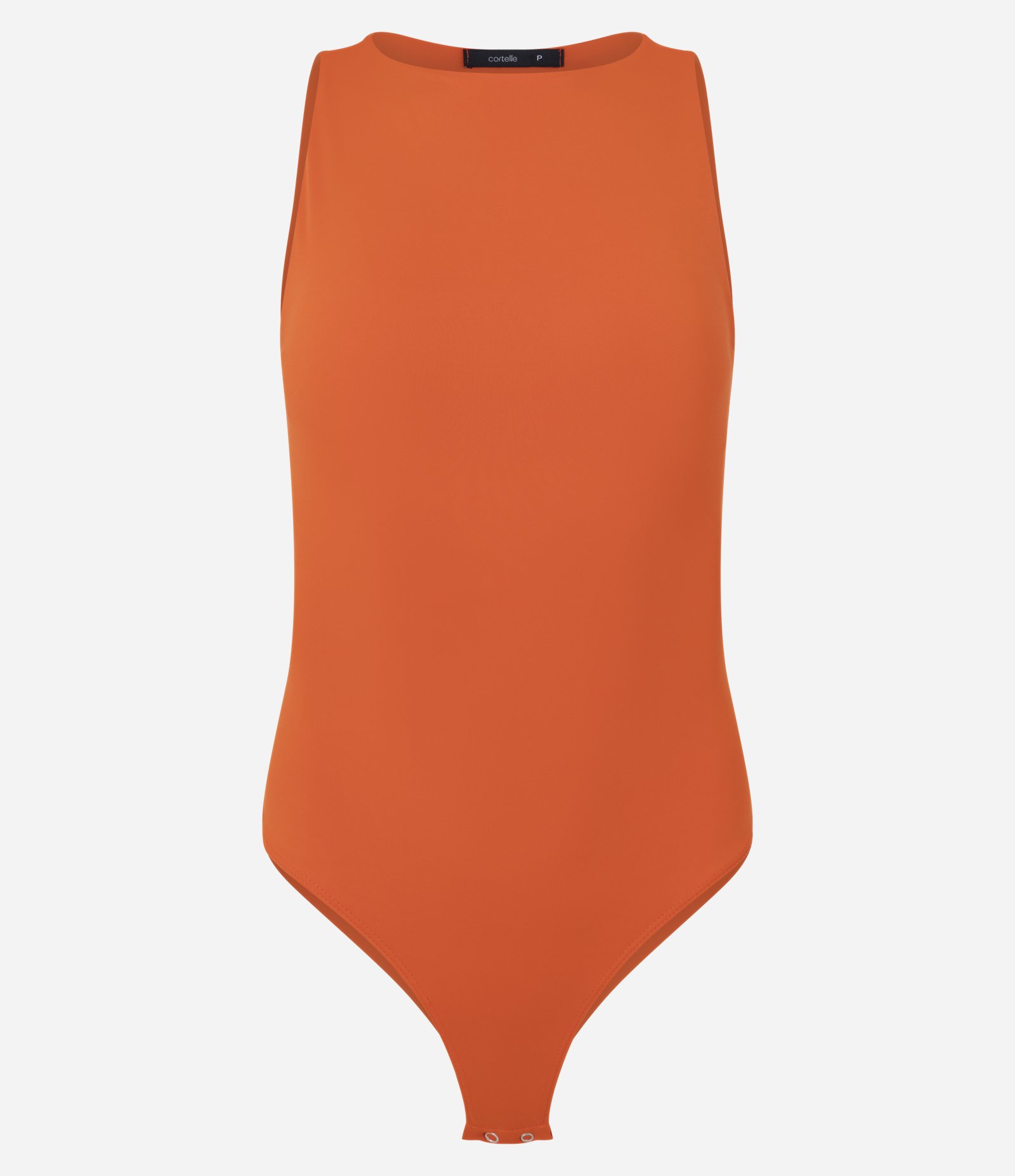 Body Básico em Poliamida com Gola Redonda Laranja 6