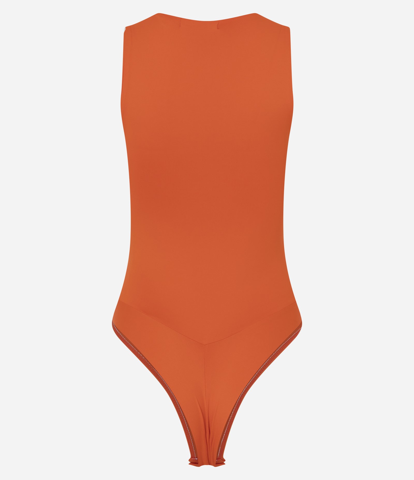 Body Básico em Poliamida com Gola Redonda Laranja 7