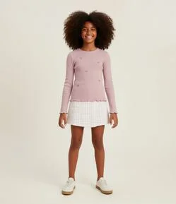 Blusa Infantil Baby Look com Lacinhos Puff – Tam 5 a 14 Anos