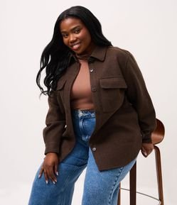 Camisa Leve em Polyvelour Alongada Curve & Plus Size