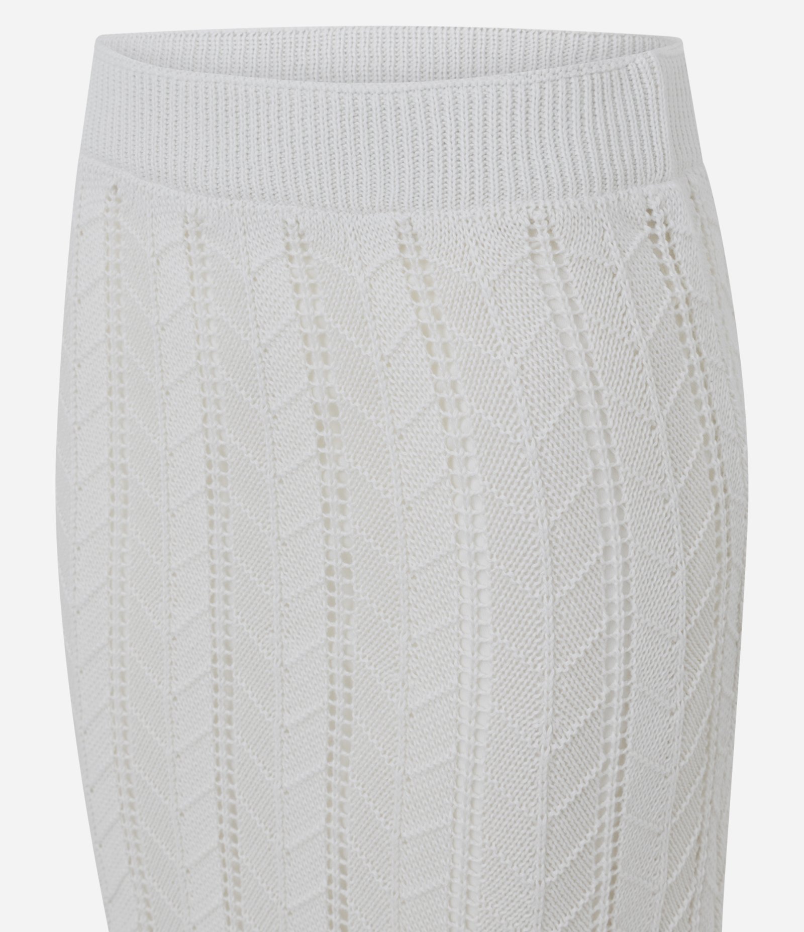 Saia Midi em Tricô com Texturização Branco 2