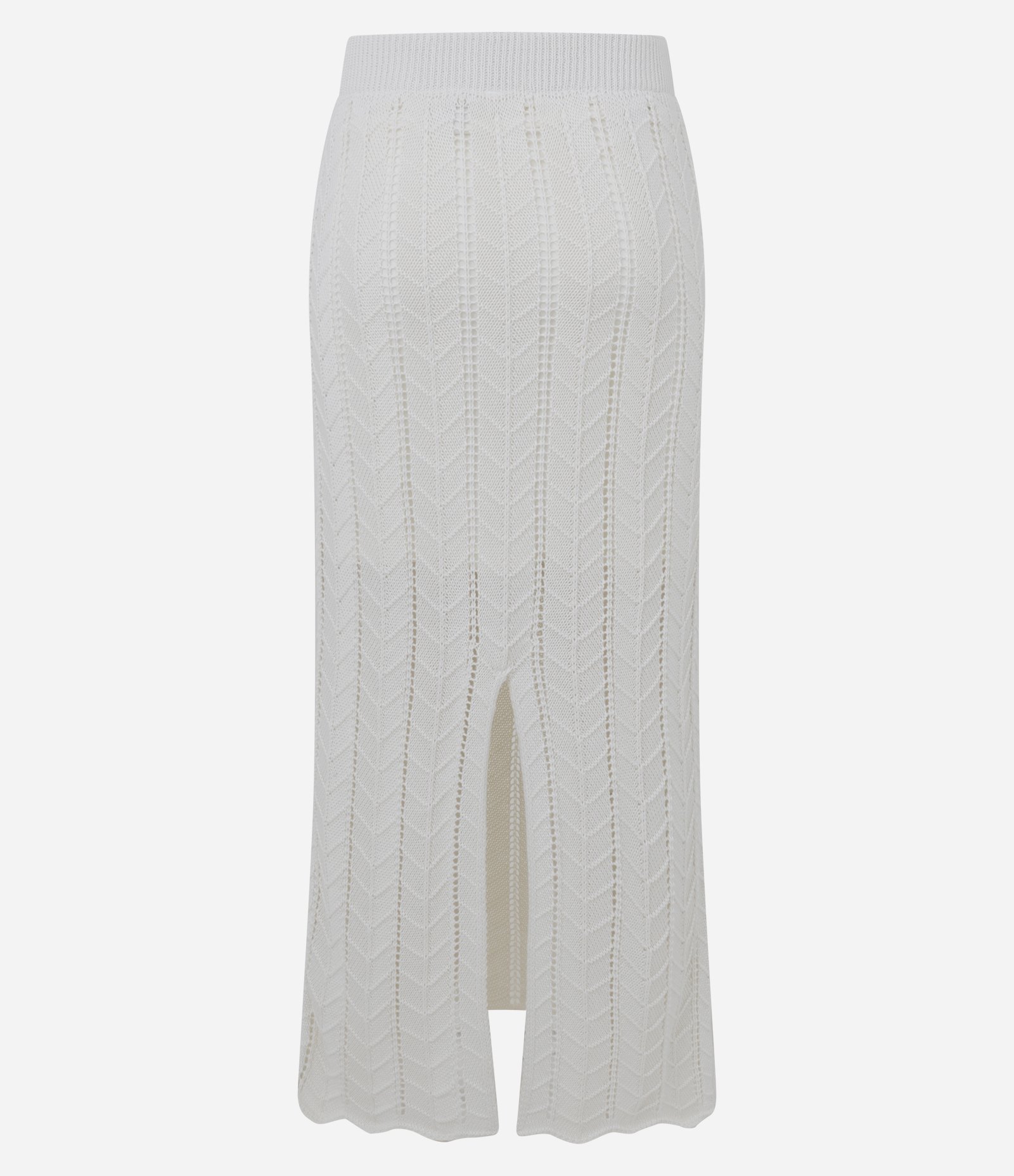 Saia Midi em Tricô com Texturização Branco 3