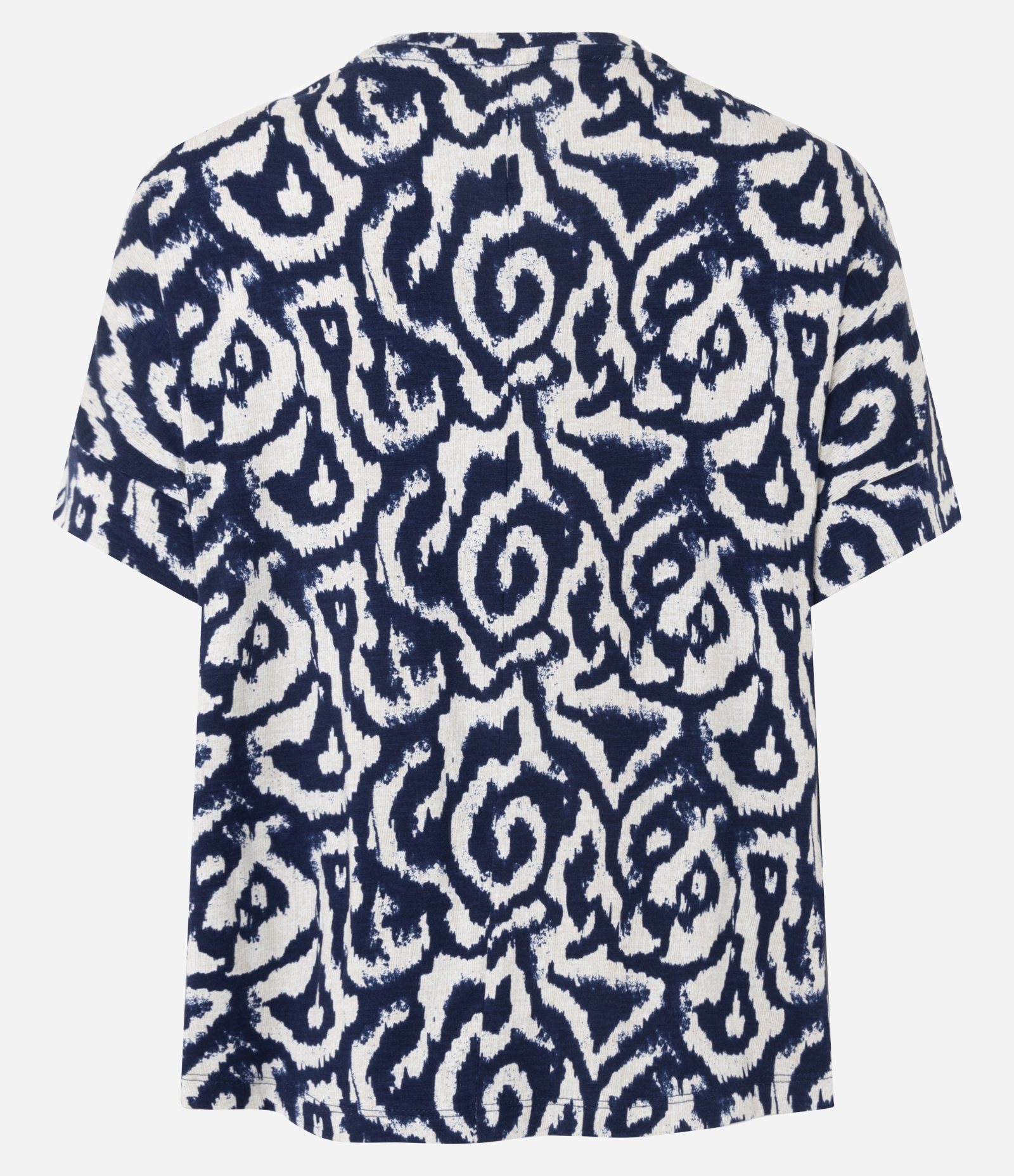 Blusa Manga Curta em Viscolycra com Estampa Abstrata Azul 6