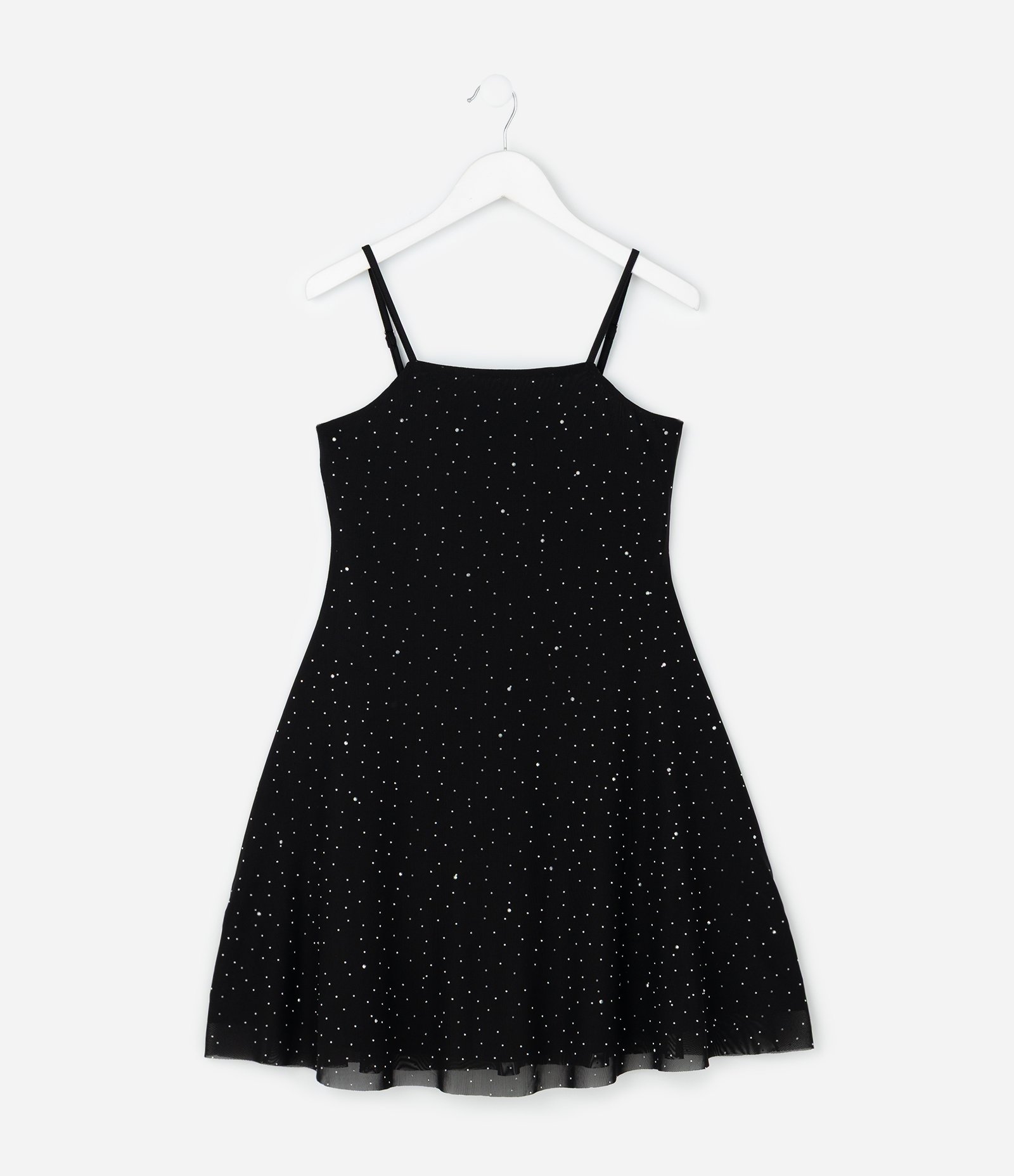Vestido Infantil em Tule com Termocolantes - Tam 5 a 14 Anos Preto 1