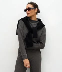 Blusa em Anarruga com Manga Longa