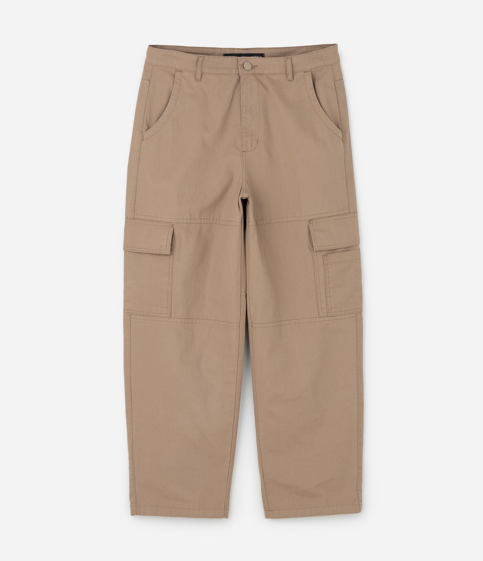 Calça Baggy Relaxed em Sarja Lisa Bege 1