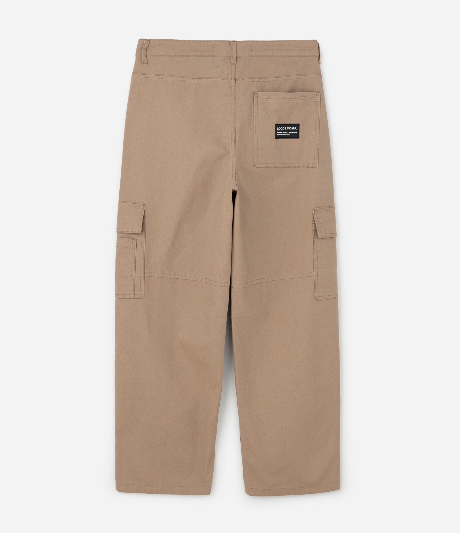 Calça Baggy Relaxed em Sarja Lisa Bege 2