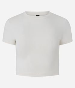 Blusa Cropped Manga Curta em Cotton