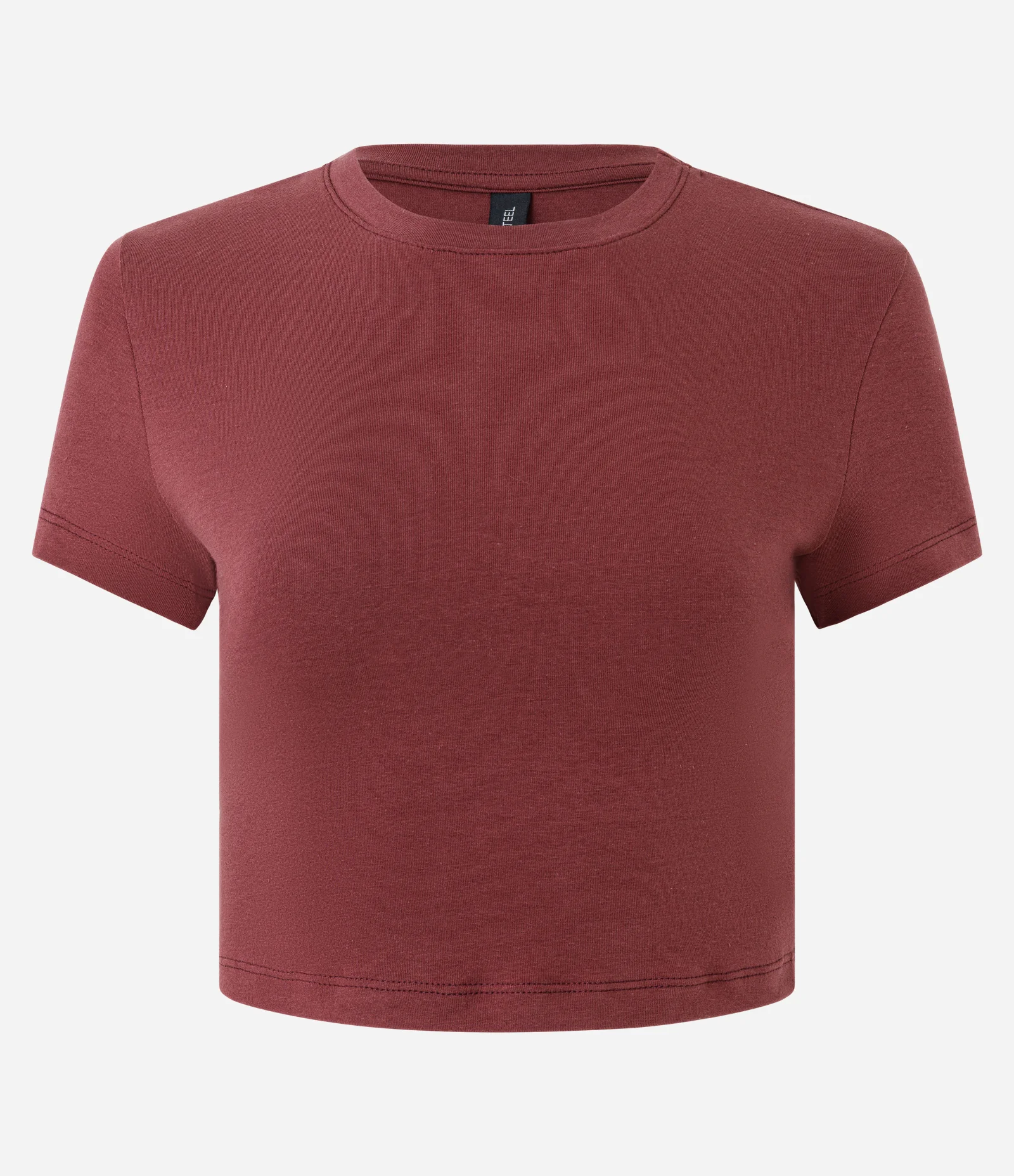 Blusa Cropped Manga Curta em Cotton Vermelho 1