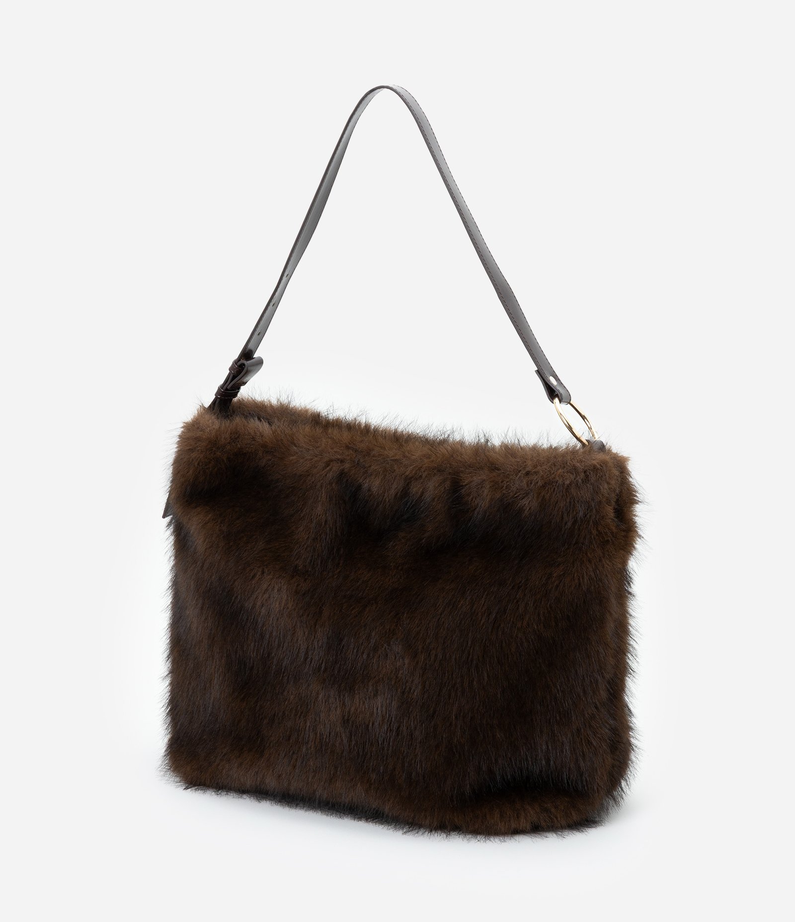Bolsa Hobo Grande com Pelinhos Marrom 7