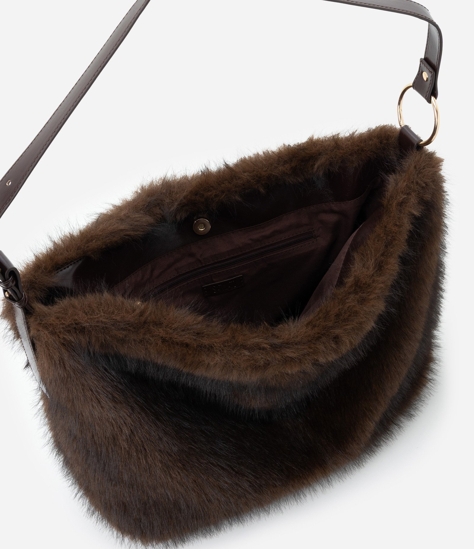 Bolsa Hobo Grande com Pelinhos Marrom 8