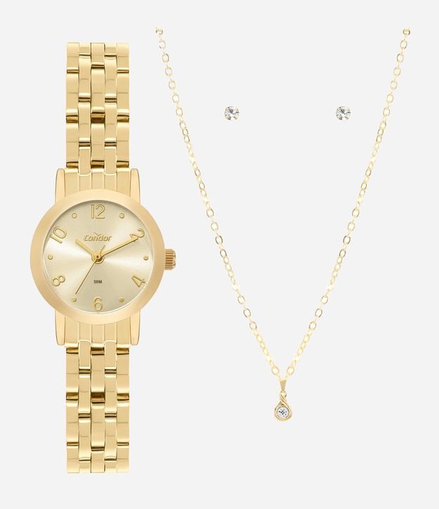 Kit Relógio Analógico Condor Aço Modelo CO2035NMD K4X