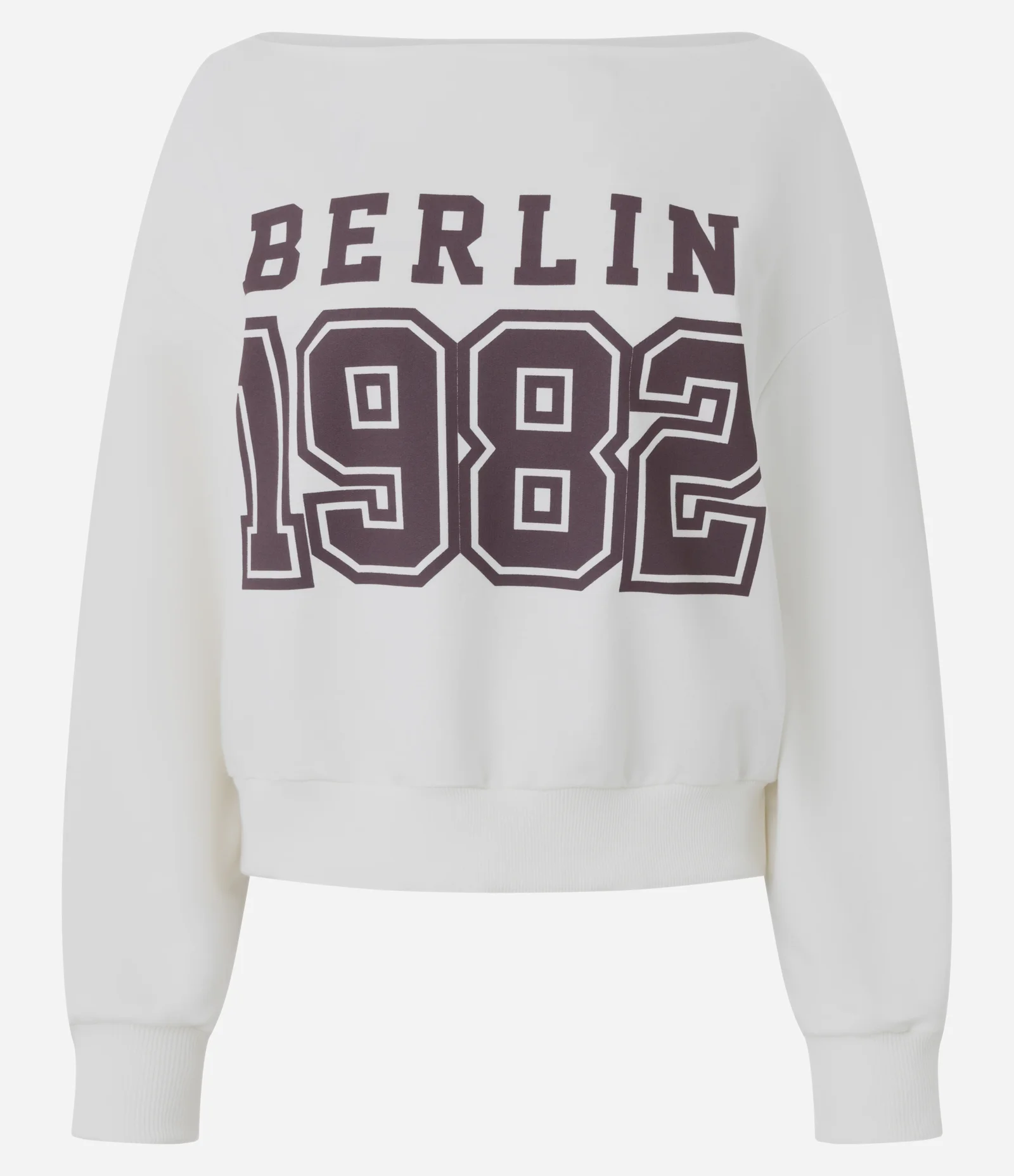 Blusão Ombro a Ombro em Moletom com Lettering Berlin Branco 1