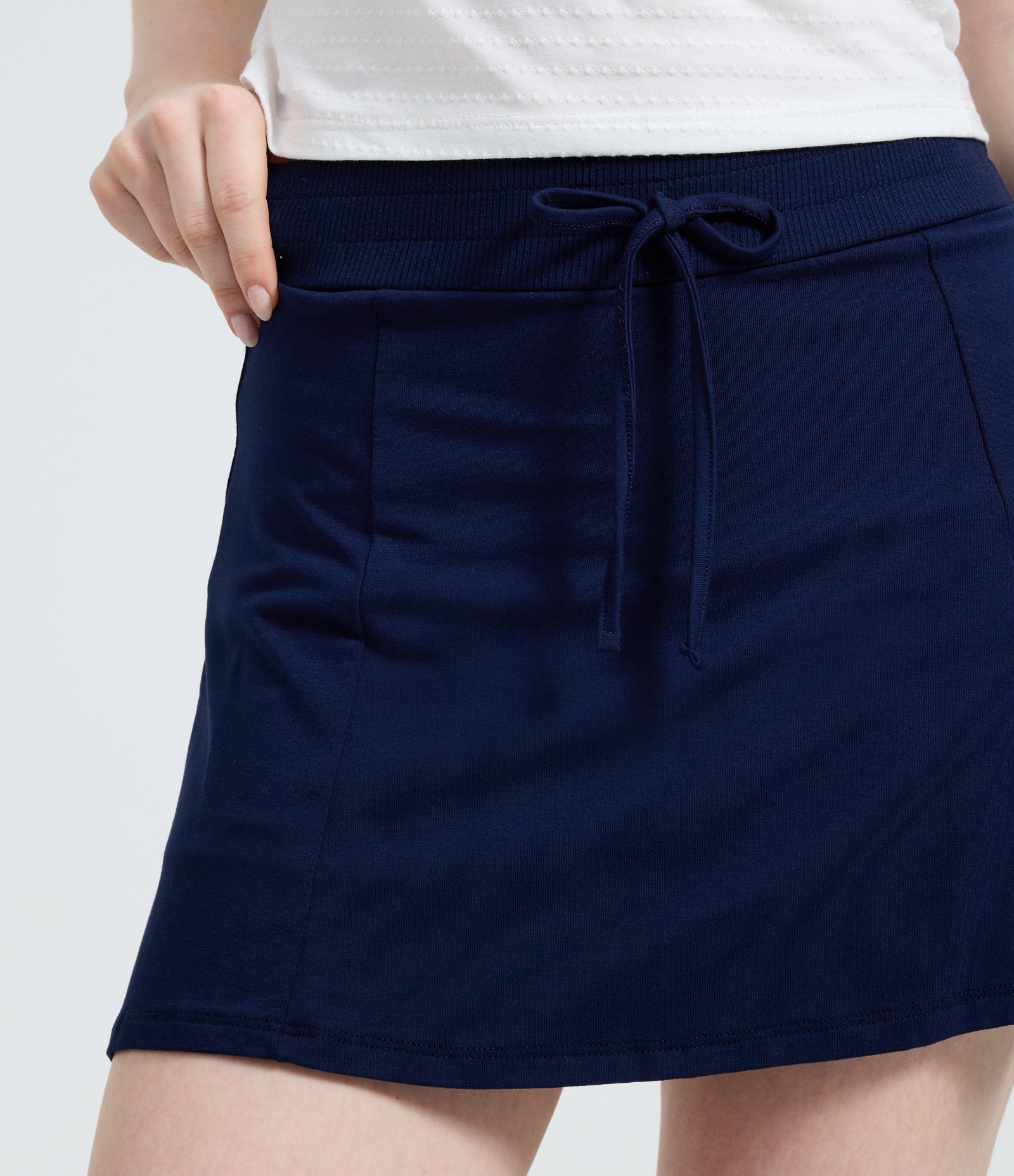 Short Saia em Viscose com Amarração Azul 4
