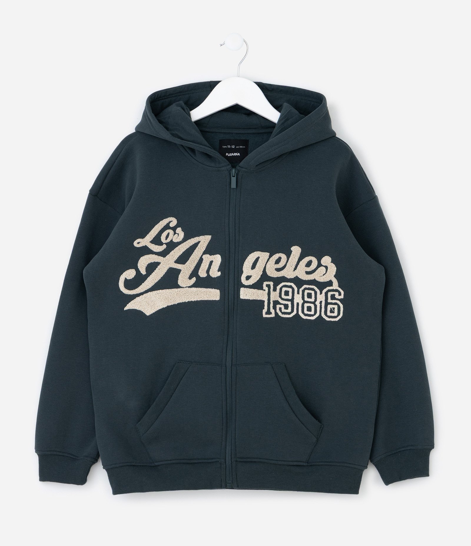 Casaco Infantil com Capuz e Aplique de Chenille – Tam 5 a 14 Anos Verde Escuro 2