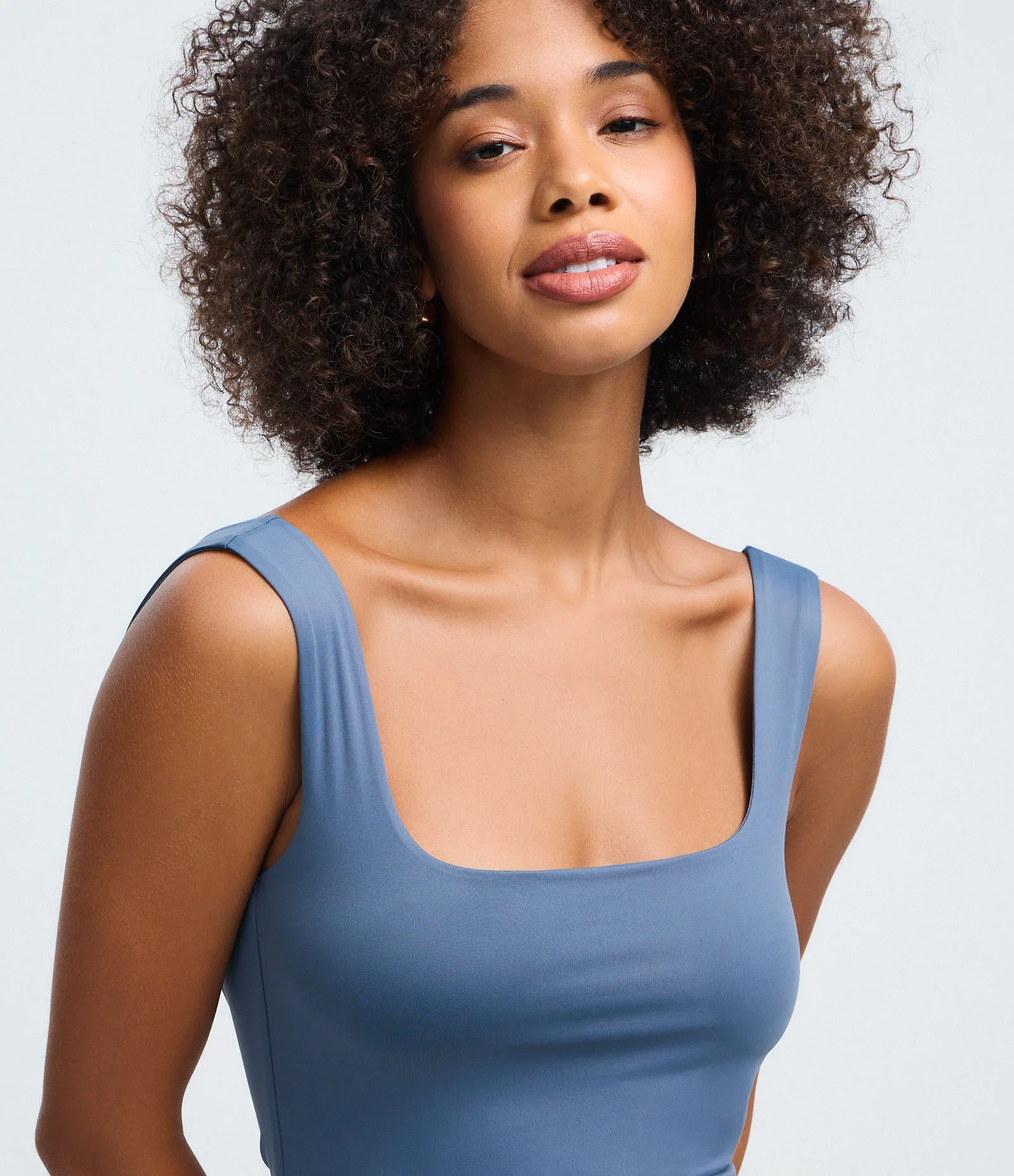 Vestido Long Midi em Poliamida com Decote nas Costas Azul 2