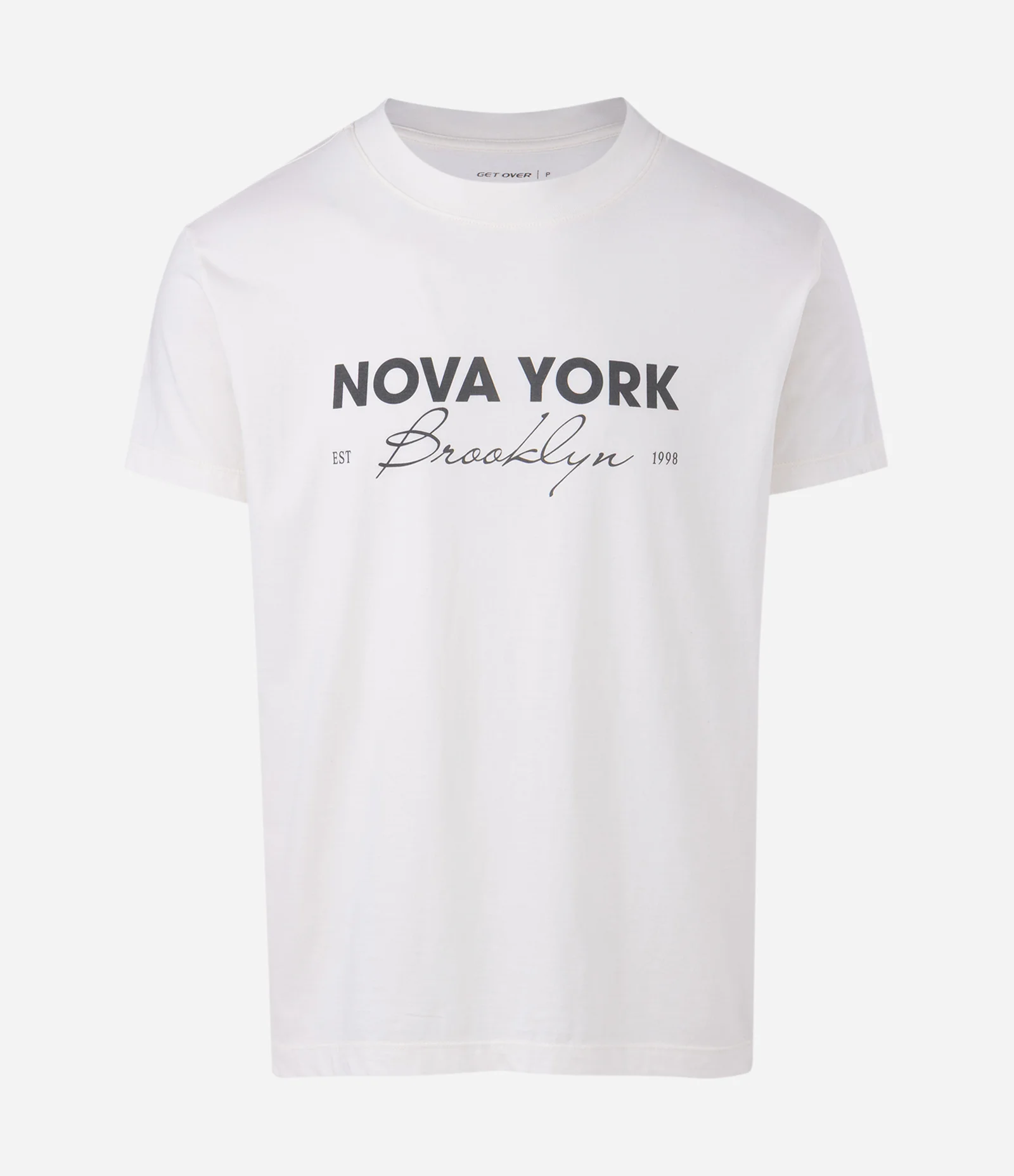 Camiseta Oversized Algodão Lavado Nova York Brooklyn Off White 1