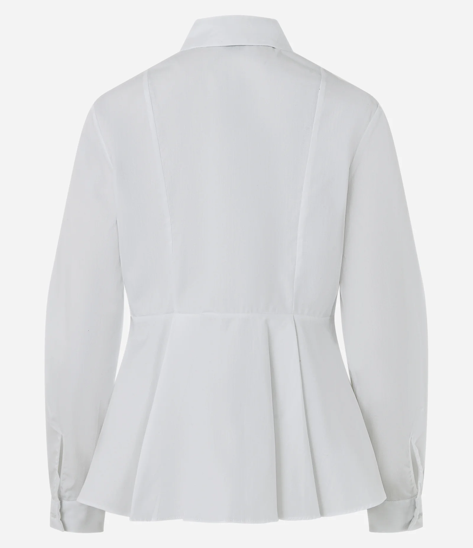 Camisa Peplum em Algodão com Manga Longa Branco 2