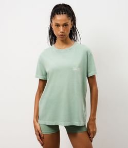 Camiseta Oversized Esportiva em Algodão com Lettering