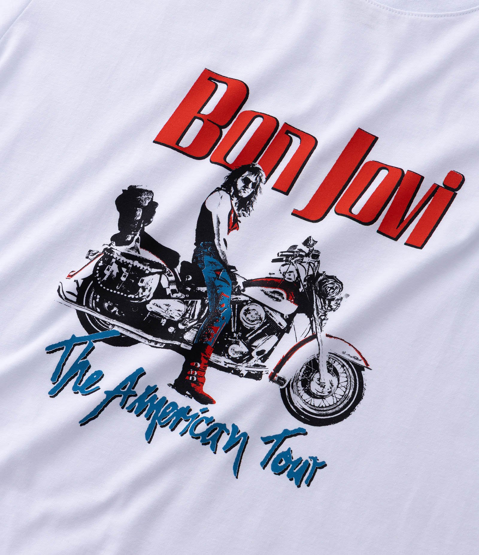 Camiseta Regular em Algodão com Estampa Bon Jovi Branco 4