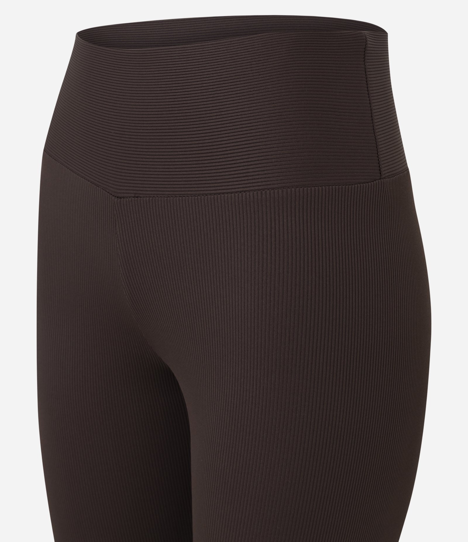 Calça Legging Canelada em Microfibra Marrom 6