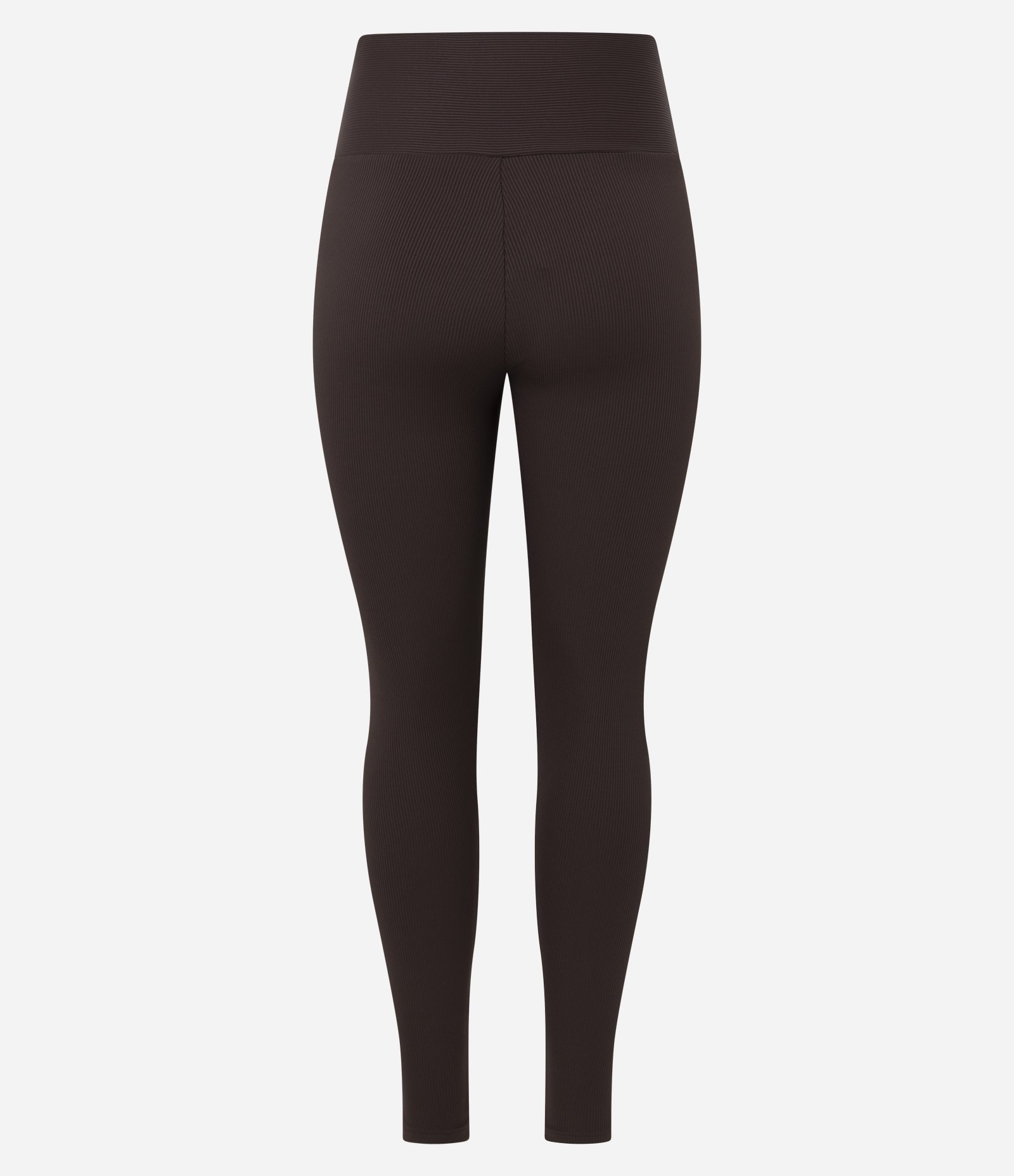 Calça Legging Canelada em Microfibra Marrom 7