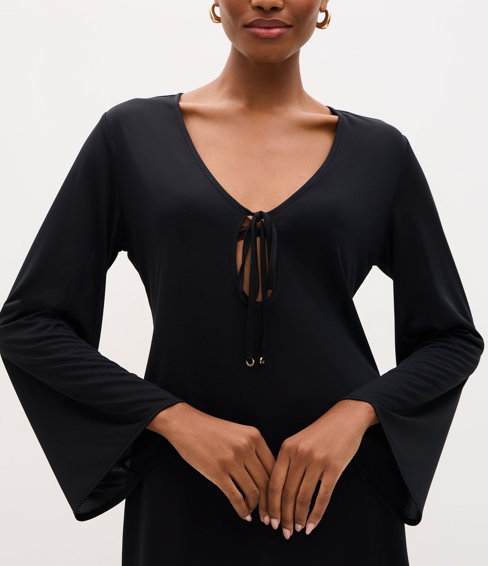 Saída de Praia Vestido com Tecnologia Dry Preto 3