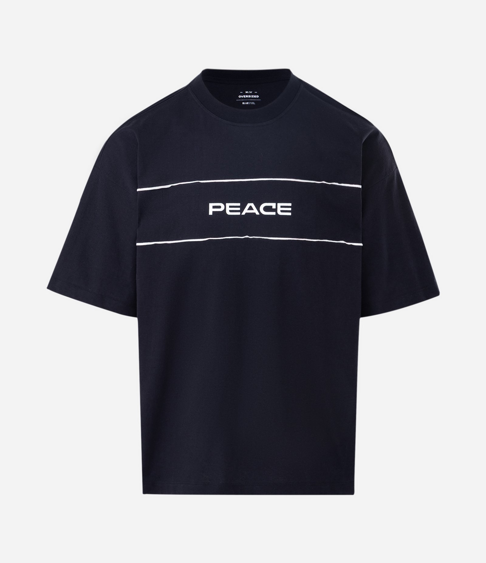 Camiseta Oversized em Algodão com Estampa Lettering Peace Preto 4