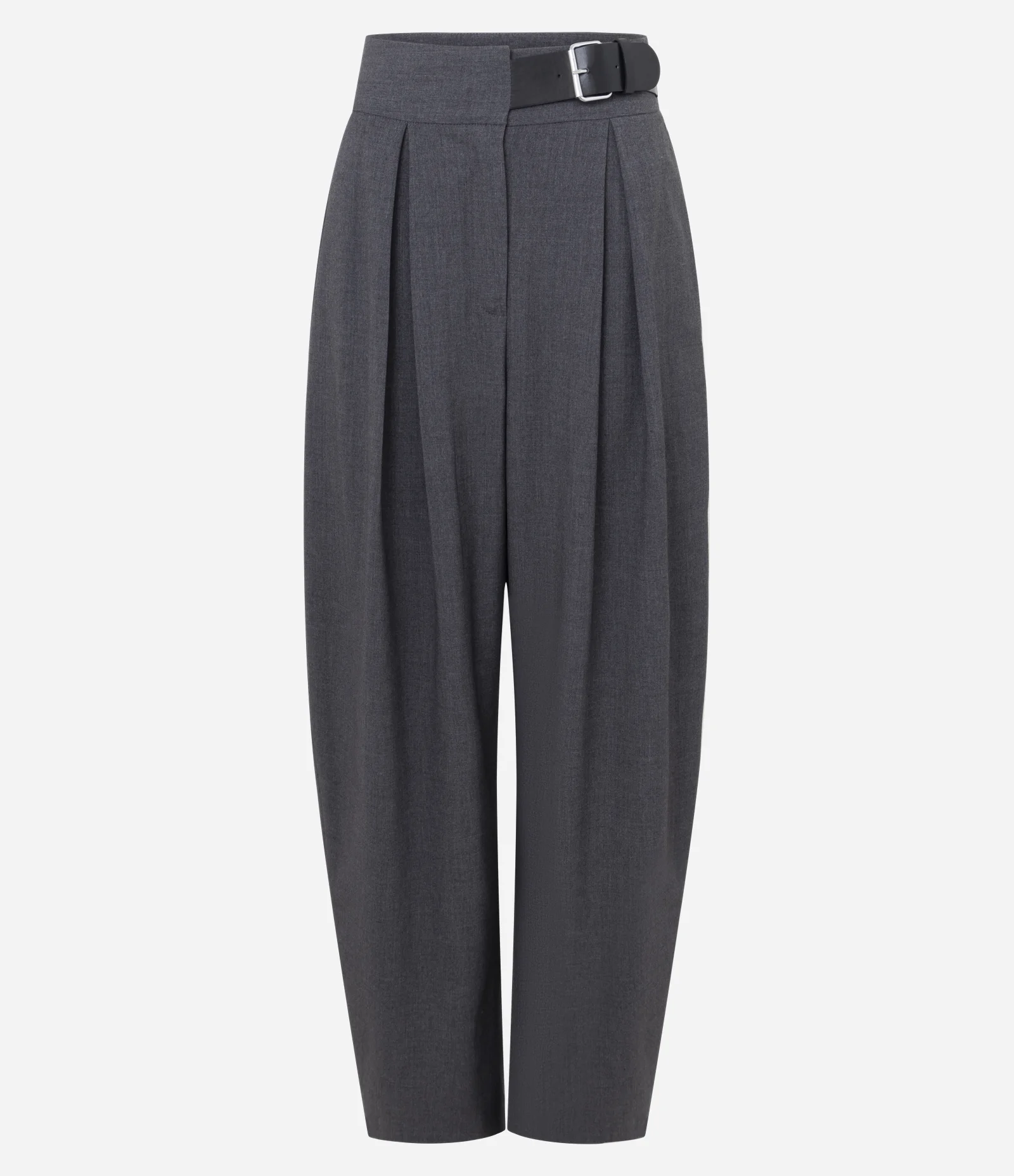 Calça Alfaiatada Barrel Cinza 5