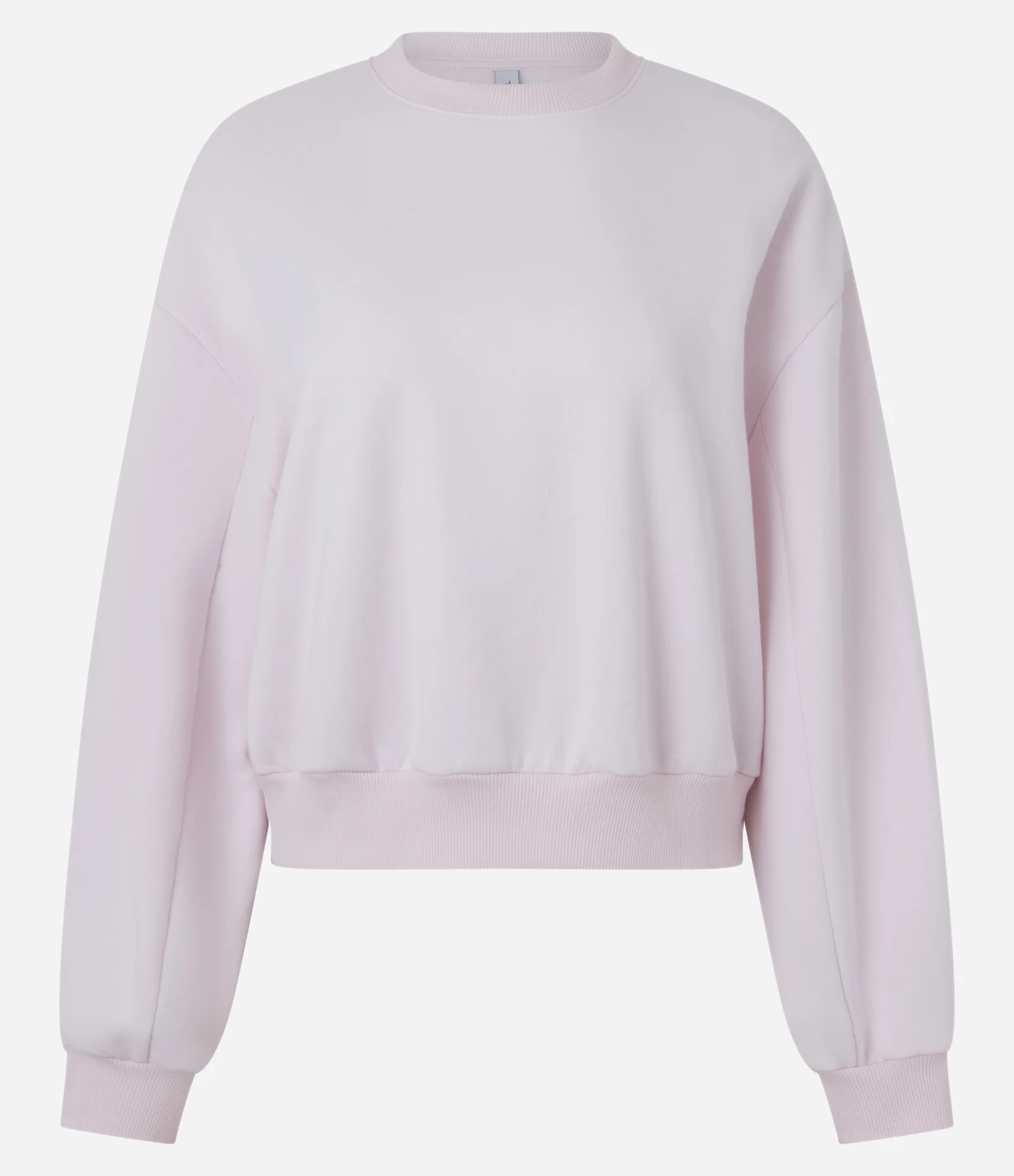 Blusa Regular Manga Longa em Moletom sem Felpa Rosa 1