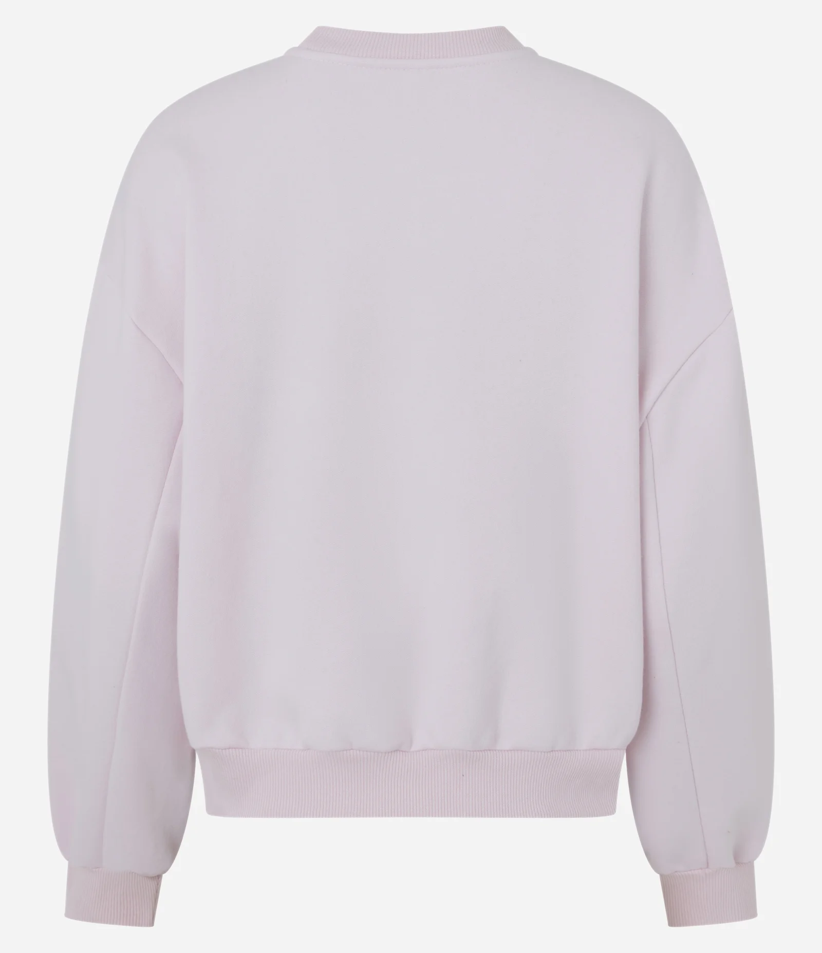 Blusa Regular Manga Longa em Moletom sem Felpa Rosa 2
