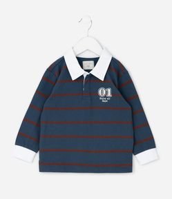 Camisa Polo Infantil Listras com Bordado – Tam 1 a 6 Anos