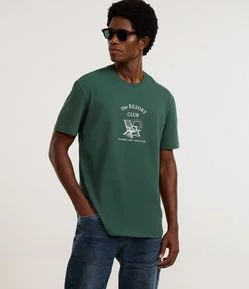 Camiseta em Algodão com Estampa Resort Club