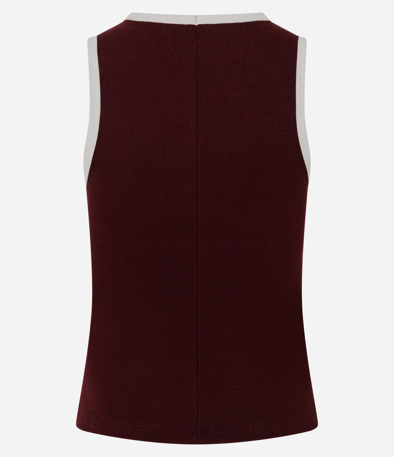 Regata em Ribana com Viés Contrastante e Bordado Abacaxi Bordô 3