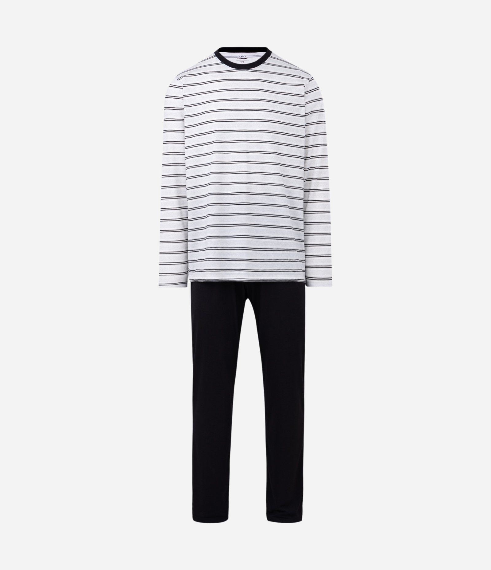 Pijama Longo com Camiseta Listrada Cinza 5