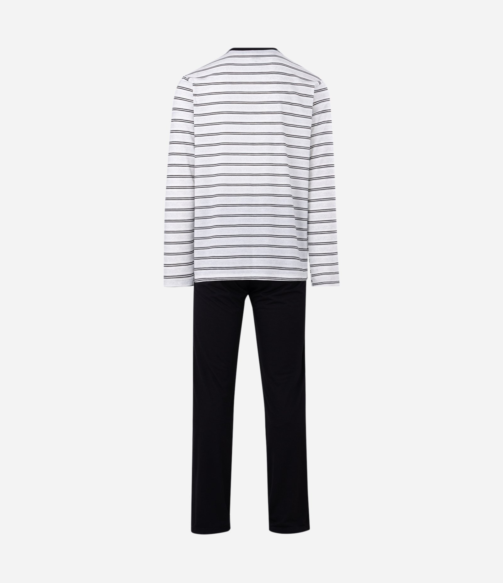 Pijama Longo com Camiseta Listrada Cinza 6