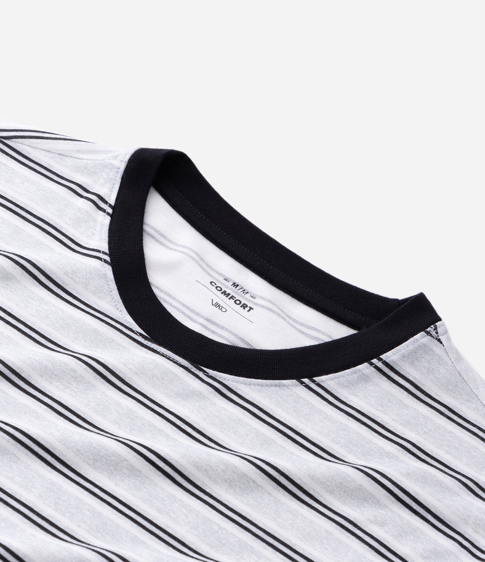 Pijama Longo com Camiseta Listrada Cinza 8