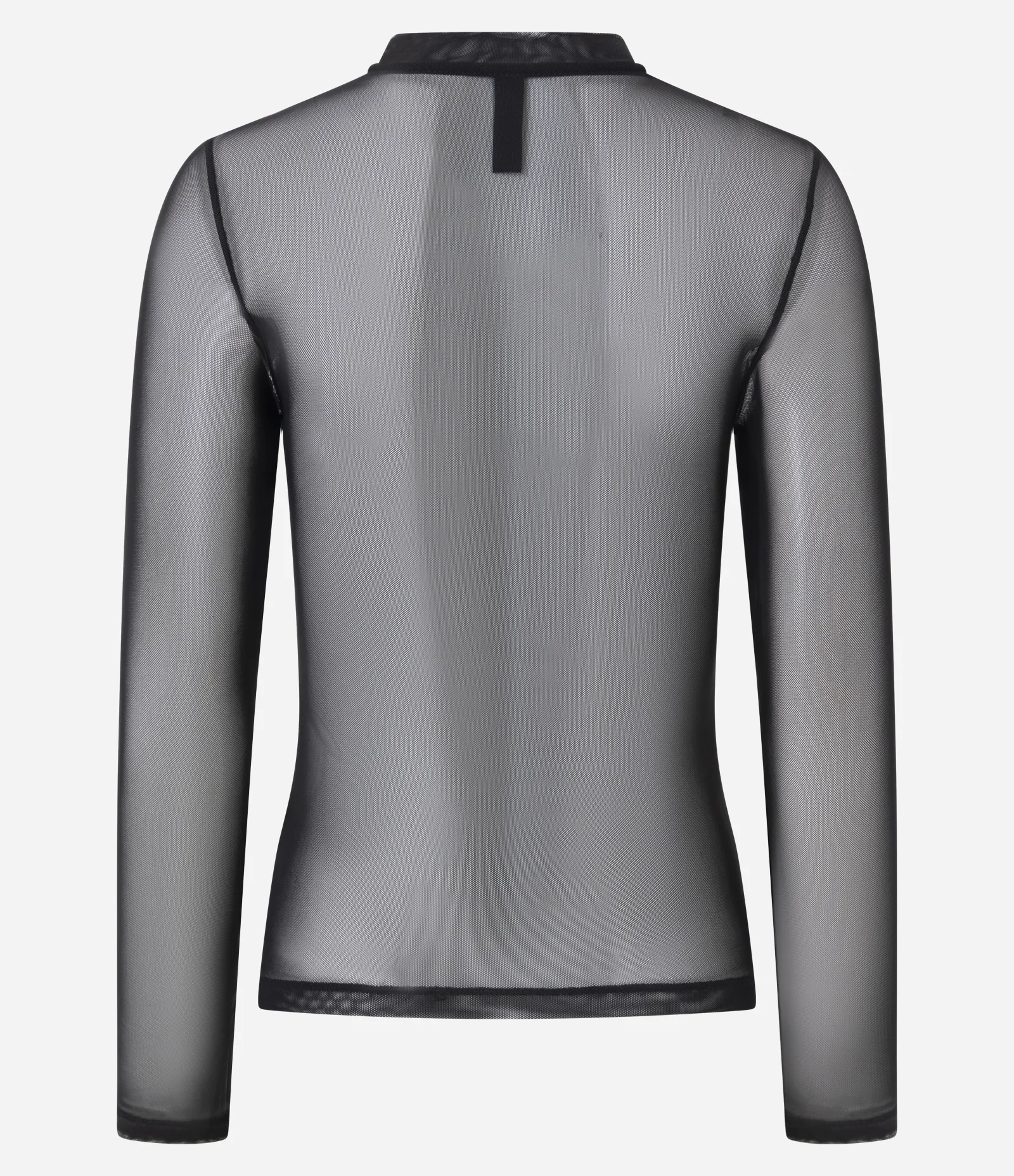 Camiseta Segunda Pele em Tule Manga Longa Preto 3