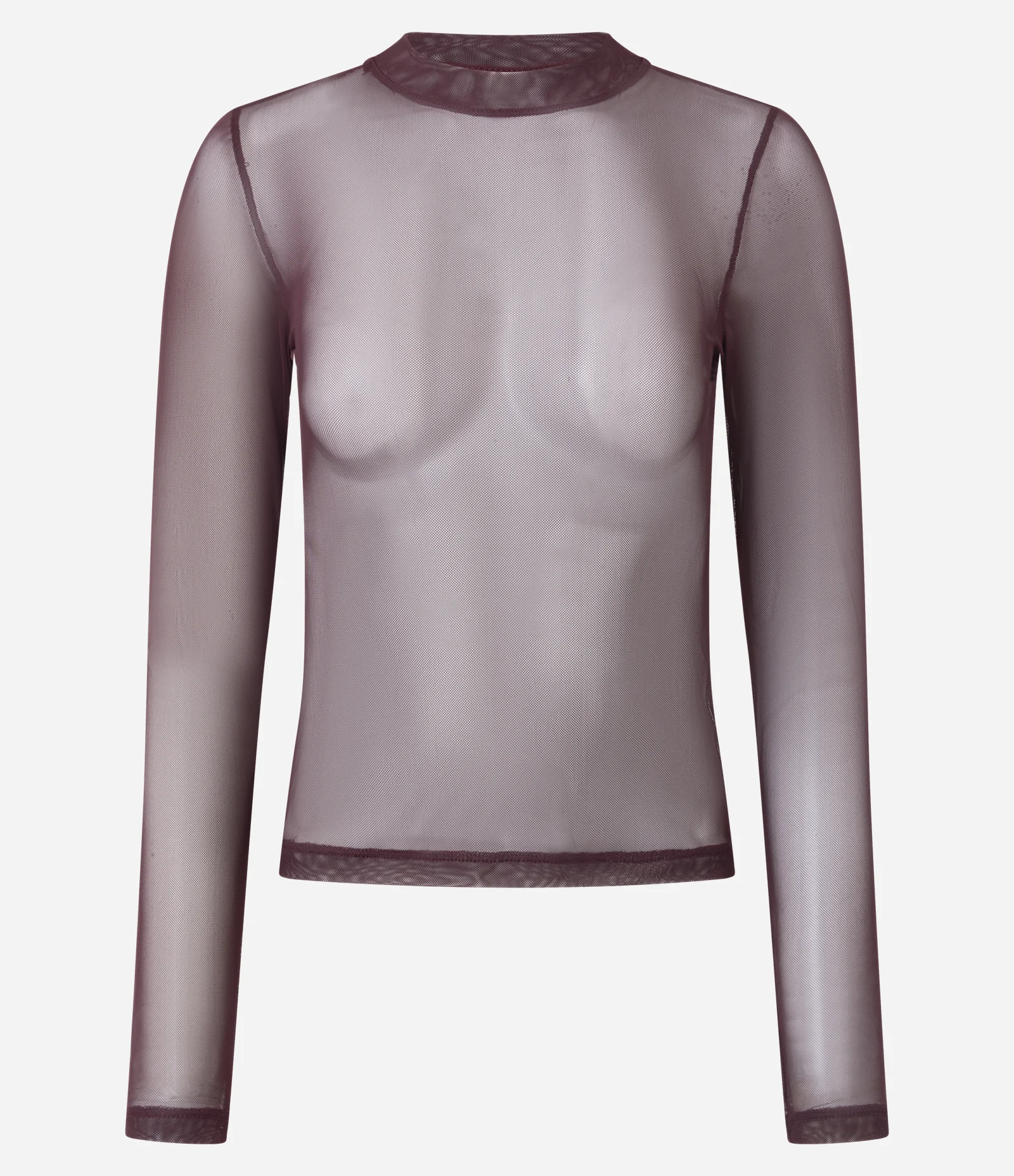 Camiseta Segunda Pele em Tule Manga Longa Vermelho 1