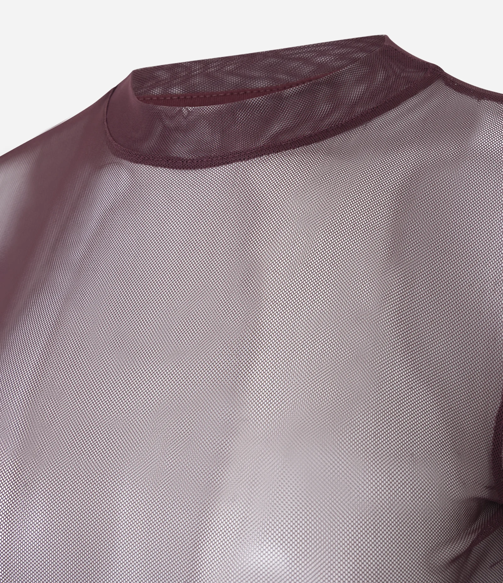 Camiseta Segunda Pele em Tule Manga Longa Vermelho 2