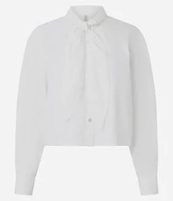 Camisa em Algodão com Amarração na Gola