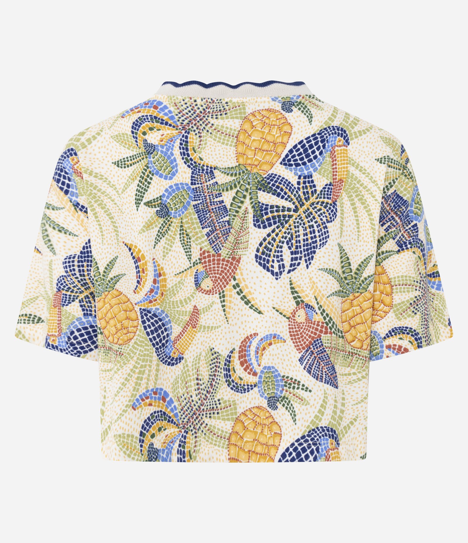 Camiseta em Moletinho com Estampa e Gola Ondulada Amarelo 3