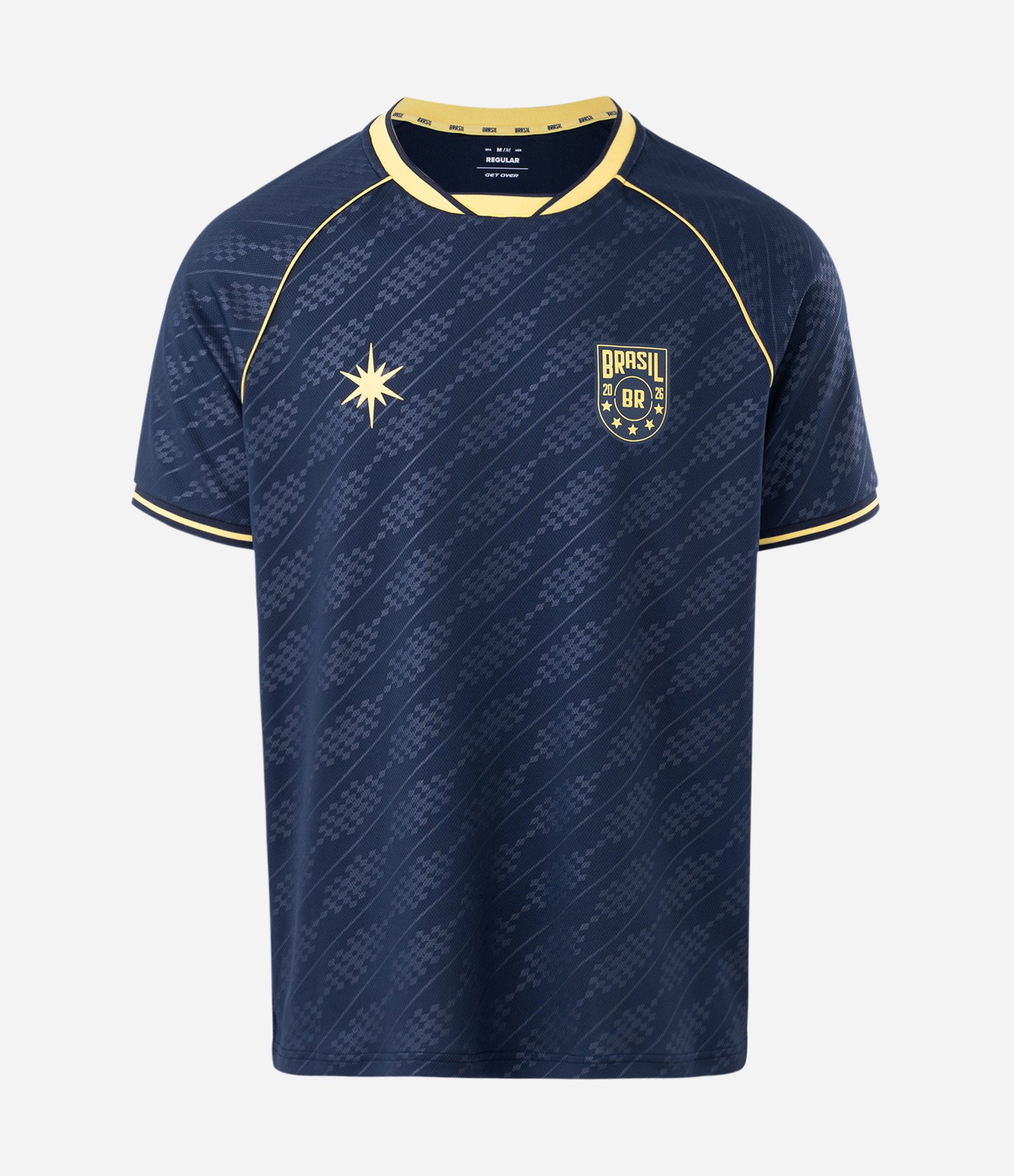 Camiseta Esportiva com Tecnologia Dry e Estampa Brasil Azul 4