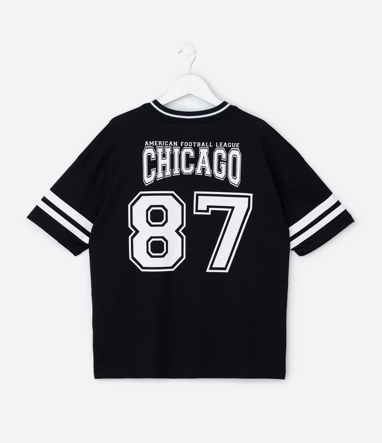 Camiseta Esportiva Chicago Football - Tam 5 a 14 Anos Preto 2
