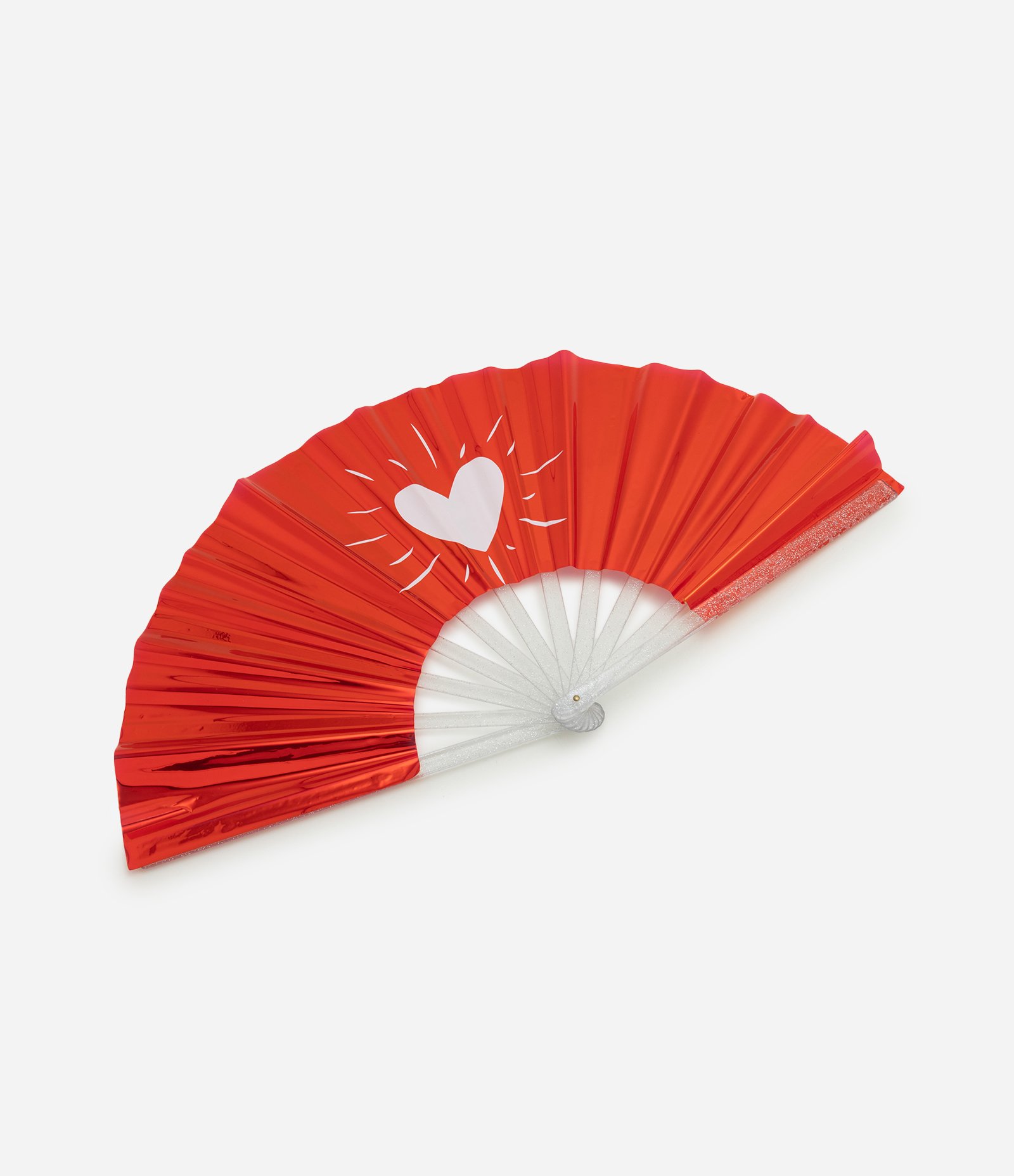 Leque com Estampa de Coração Vermelho 2