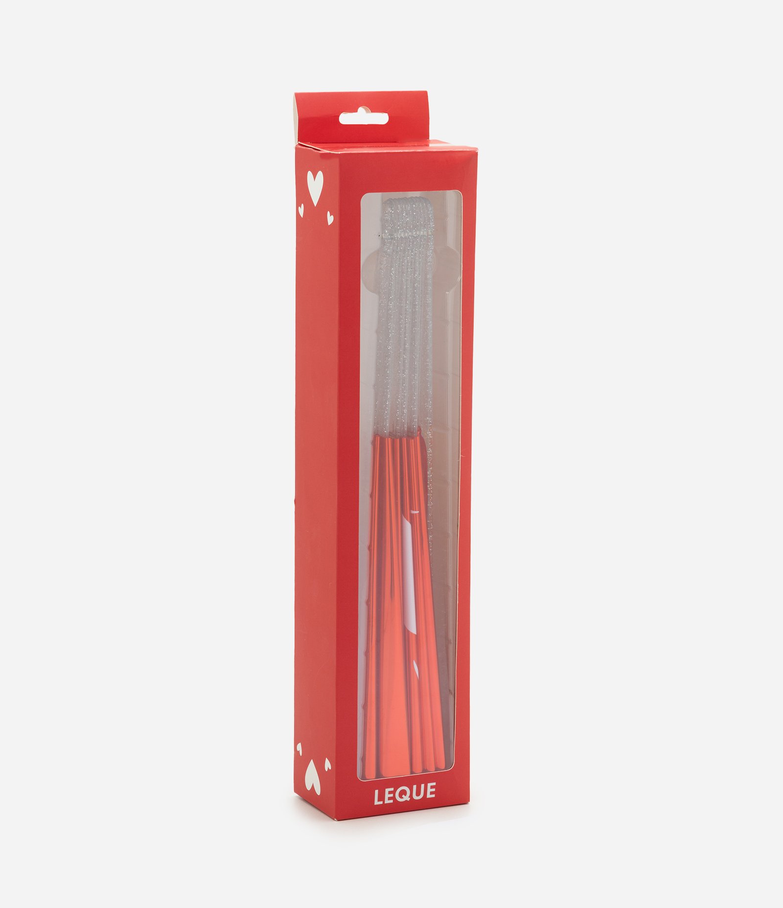 Leque com Estampa de Coração Vermelho 6