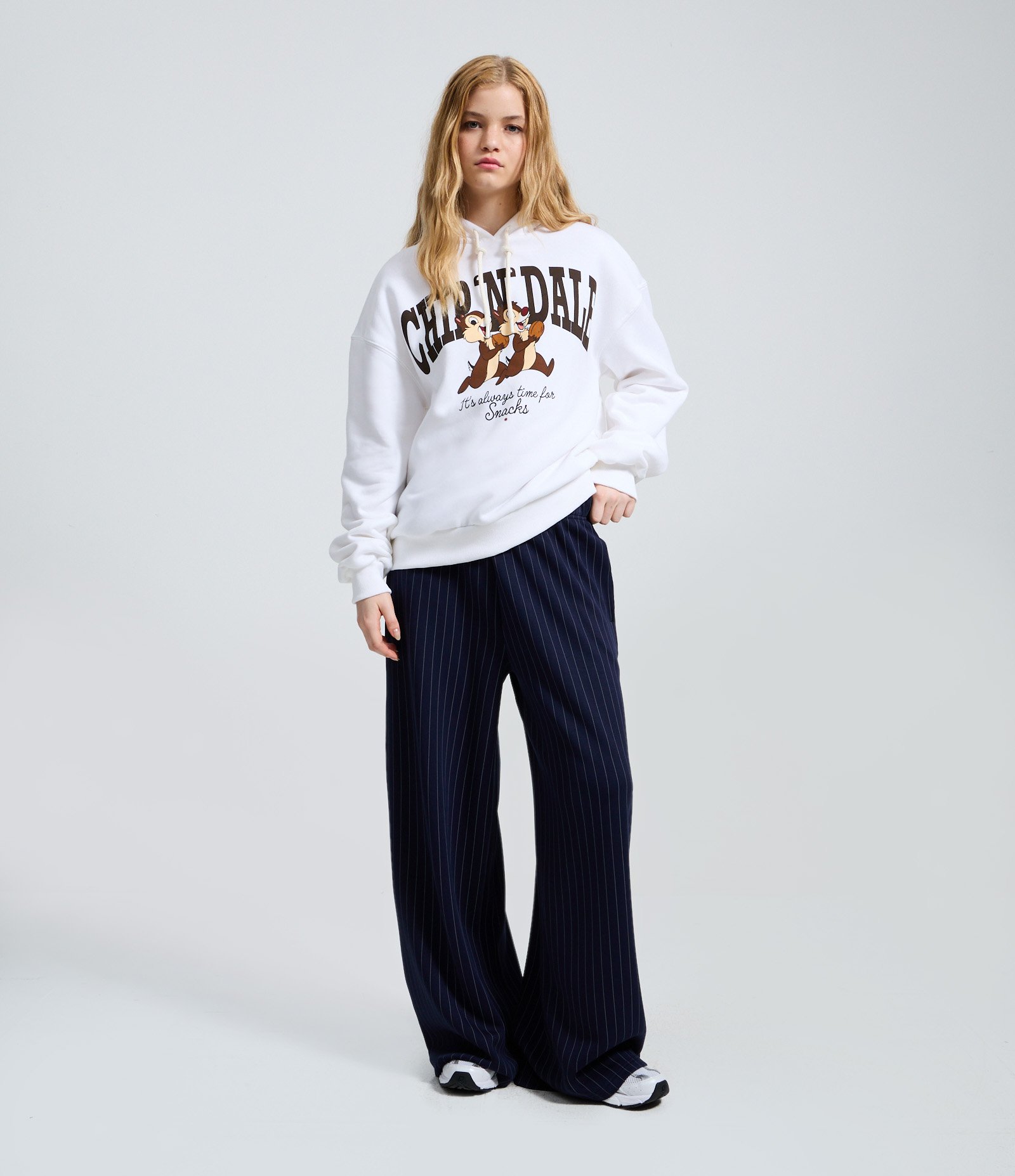 Calça Risca de Giz em Microfibra Azul 1